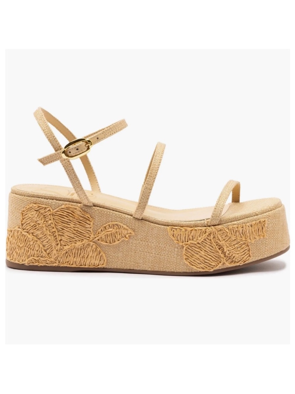 Larroude Beige Gio Platform Sandals